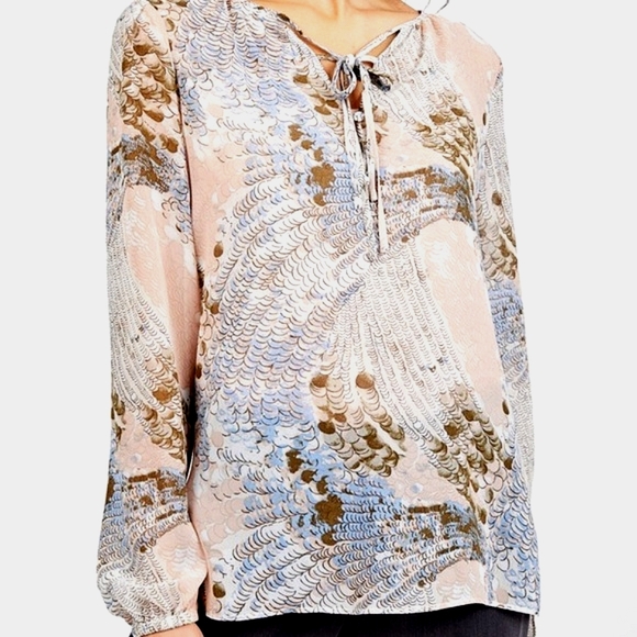 Philosophy Keyhole Tie Blouse Size medium - Picture 4 of 6